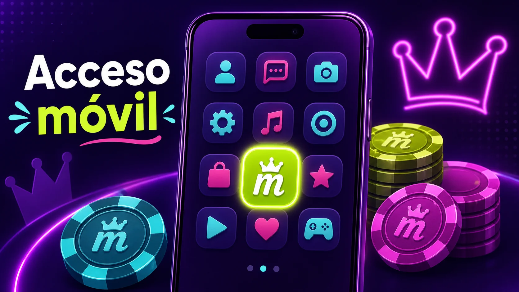 Icono de acceso móvil de Spinmama colocado entre aplicaciones de un teléfono