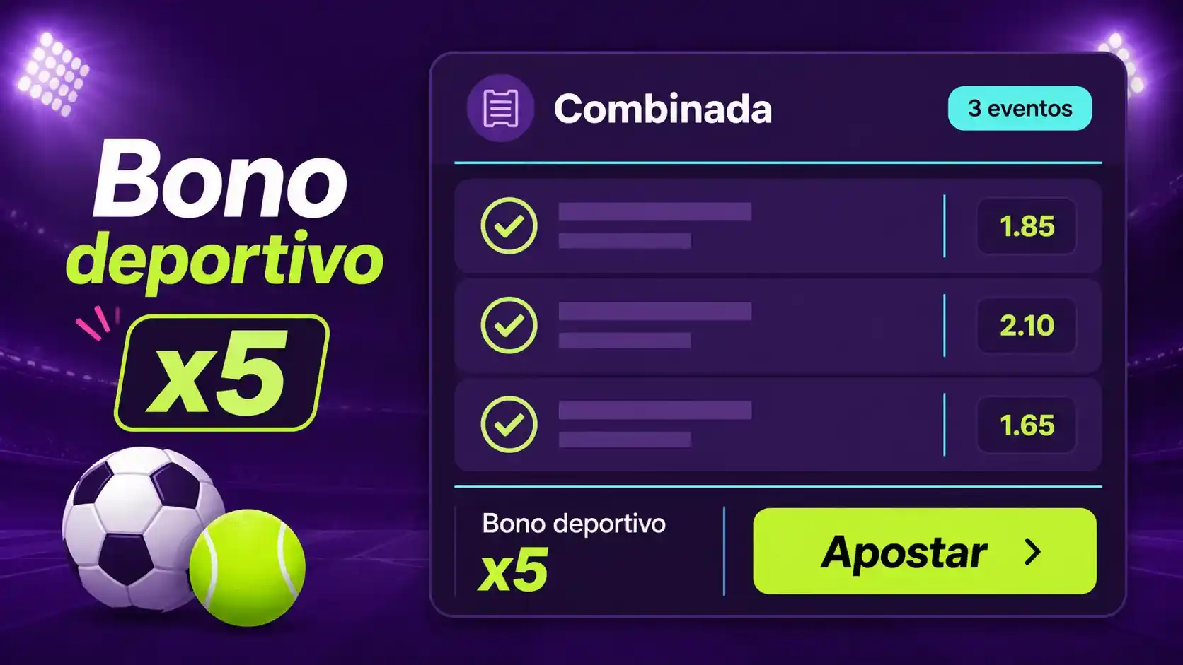 Bono deportivo de bienvenida de Spinmama para una combinada de apuestas