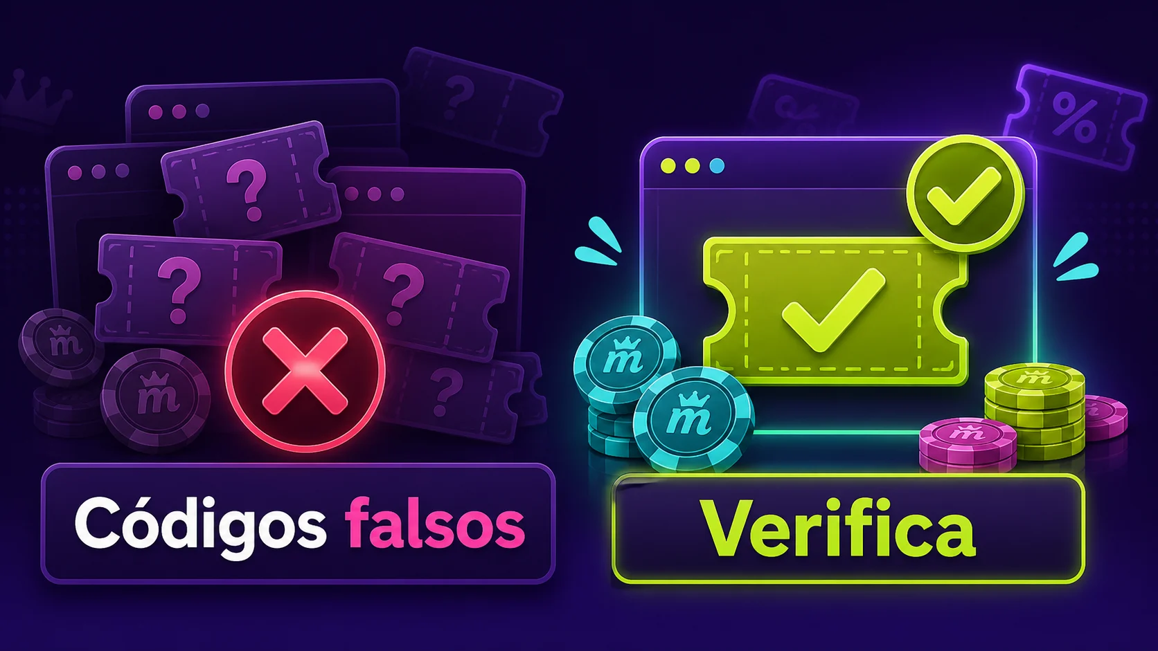 Aviso sobre códigos promocionales falsos de Spinmama y necesidad de verificarlos