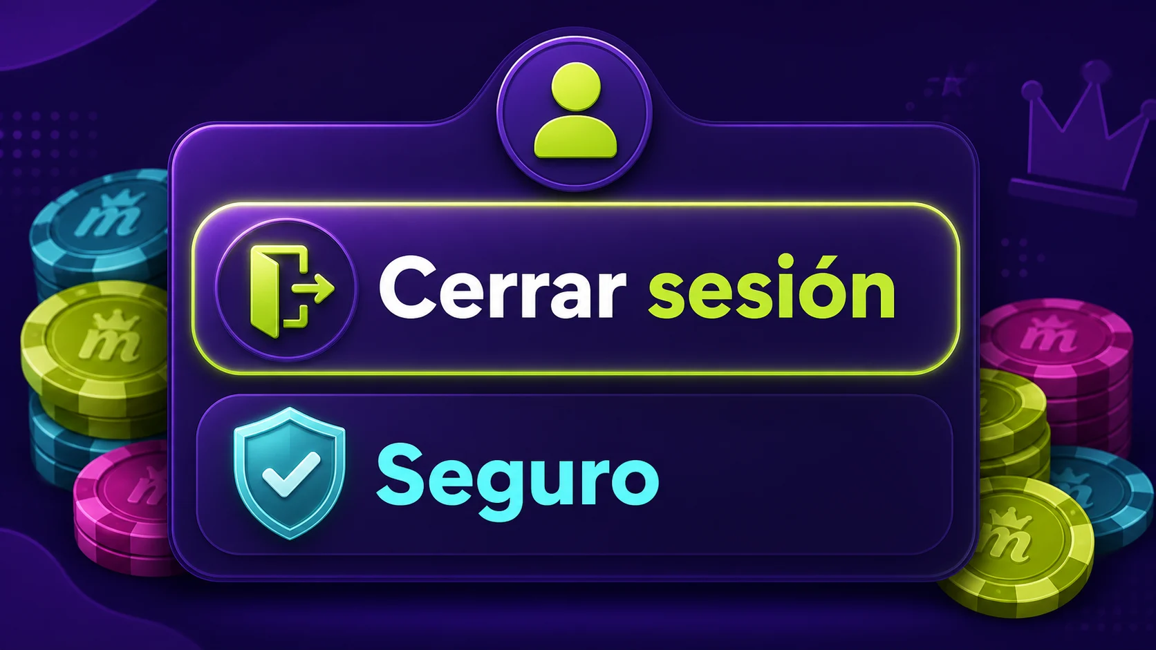 Menú de usuario de Spinmama con opción de cerrar sesión de forma segura