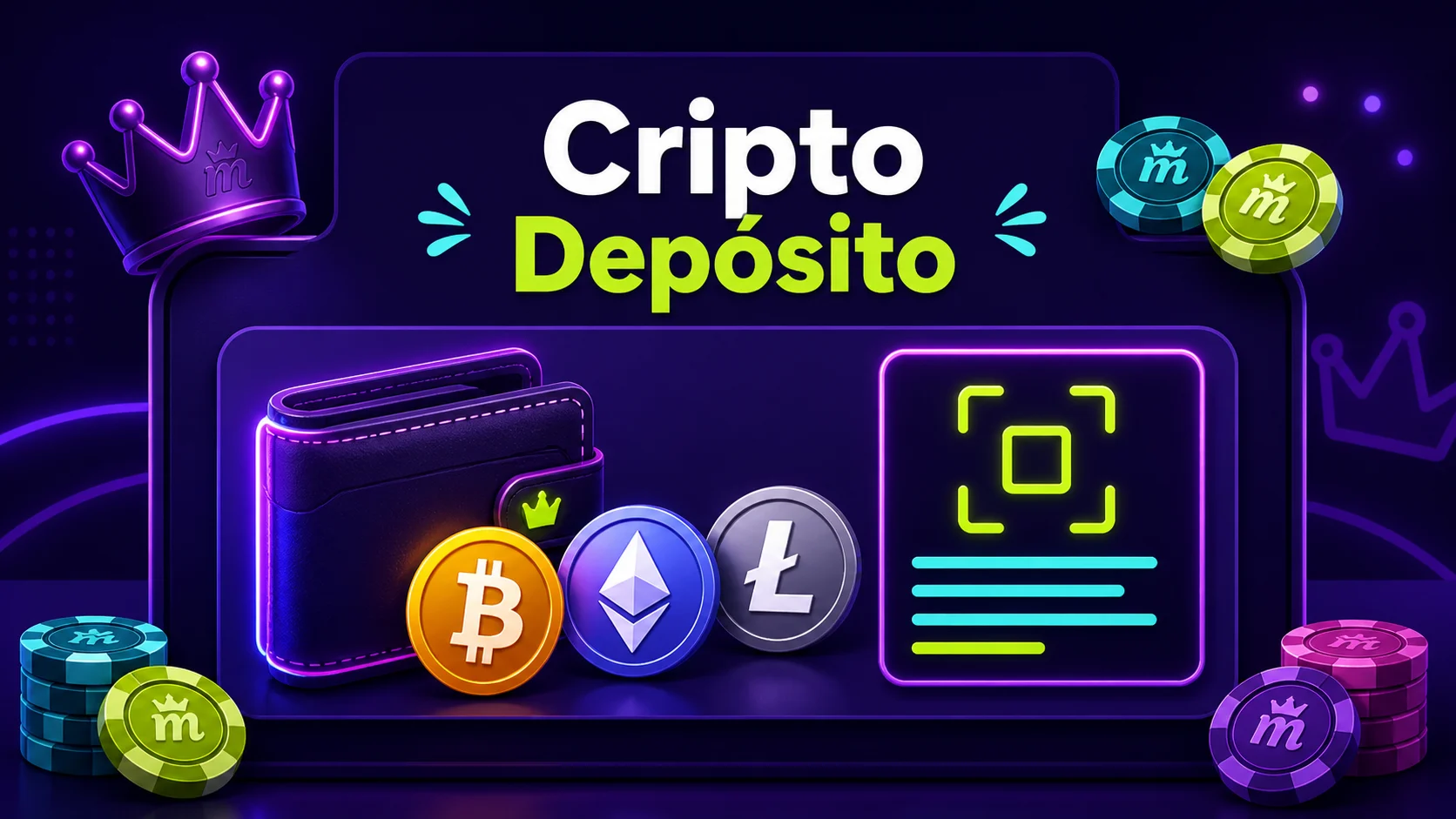 Depósito con criptomonedas en Spinmama con monedas digitales y bloque de dirección