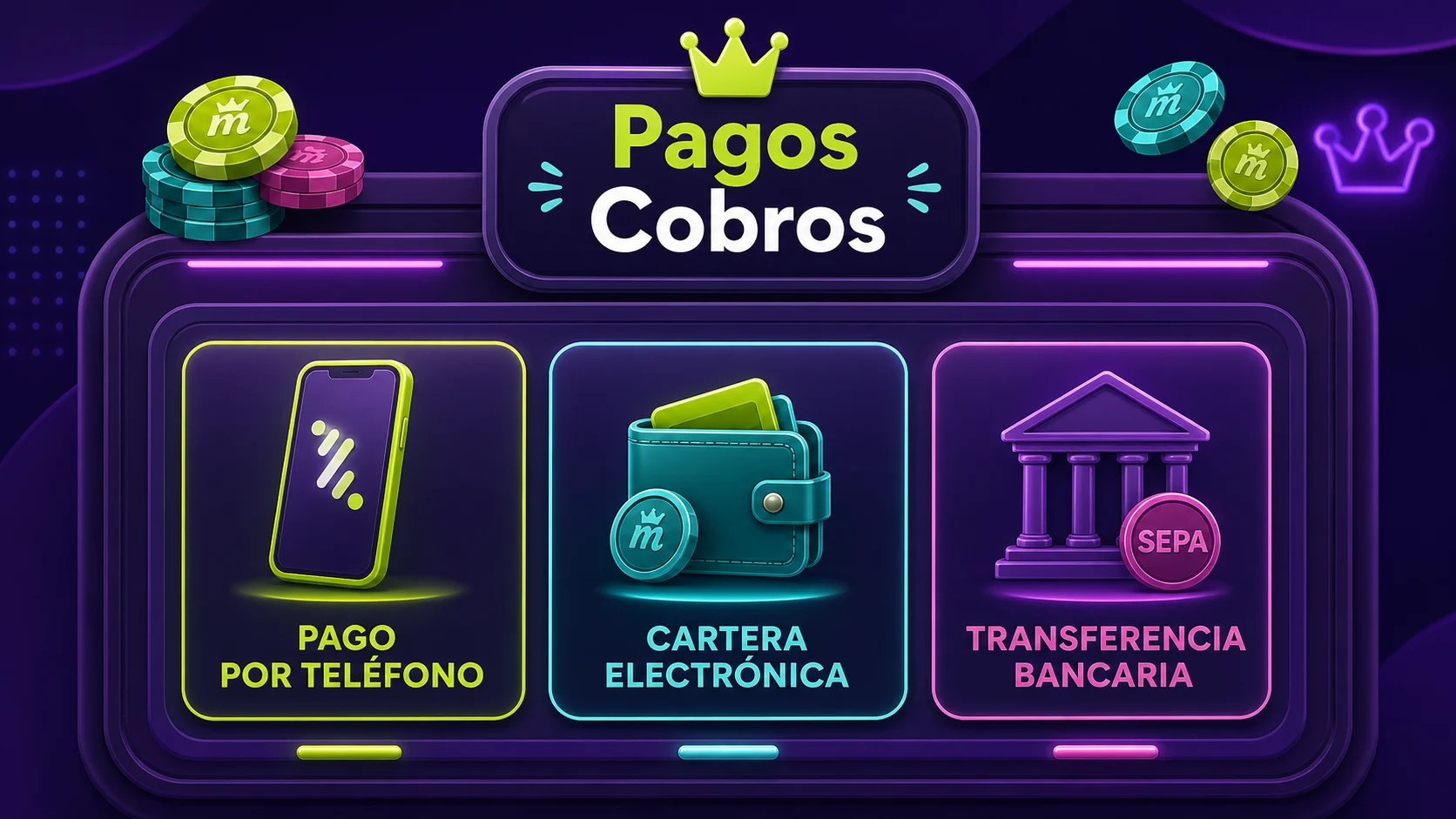 Caja de Spinmama con pagos, cobros y transferencia SEPA representados