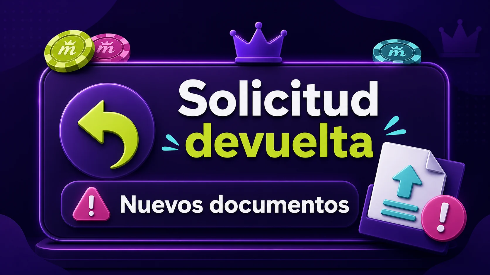 Solicitud de retirada devuelta en Spinmama con petición de nuevos documentos
